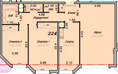 Appartement
         3 pièces
        - 72 m² Exclusivité 375 000 € *