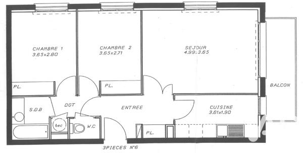 Appartement à vendre 3 pièces 57,09 m² Moissy-Cramayel
