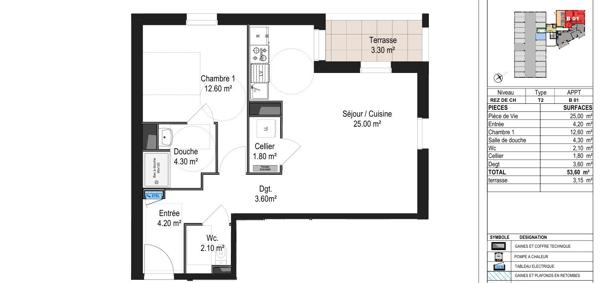 A vendre T2 de 53,60m² au coeur du centre ville de Segré