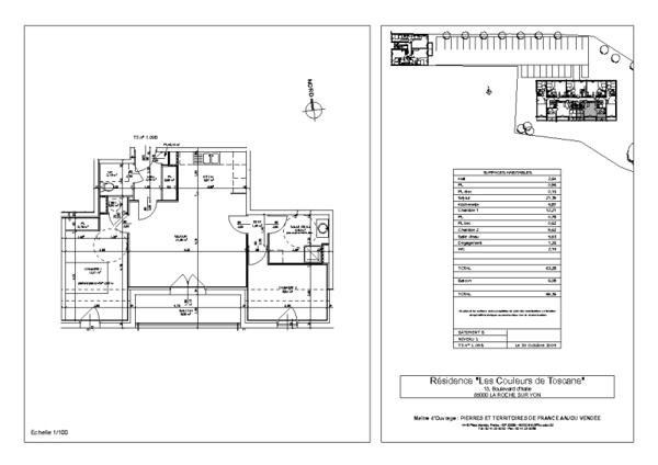 Appartement T3 Z.A.D., Z.I. Nord - 63.28 m2  155 000 Euros