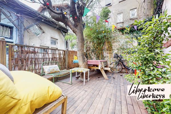 Appartement duplex, terrasse en rez-de-jardin de 74 m² de 4 pièces. Secteur Père Lachaise / Paris 20
