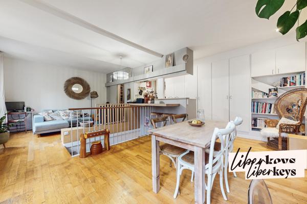 Appartement duplex, terrasse en rez-de-jardin de 74 m² de 4 pièces. Secteur Père Lachaise / Paris 20