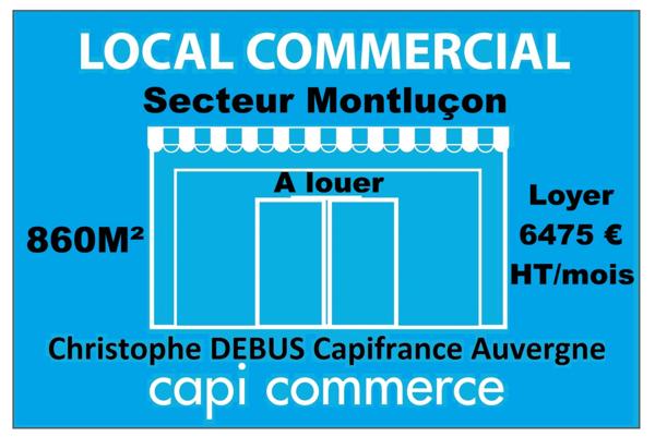 A louer local commercial, industriel, artisanal sur MONTLUCON (03100) ALLIER