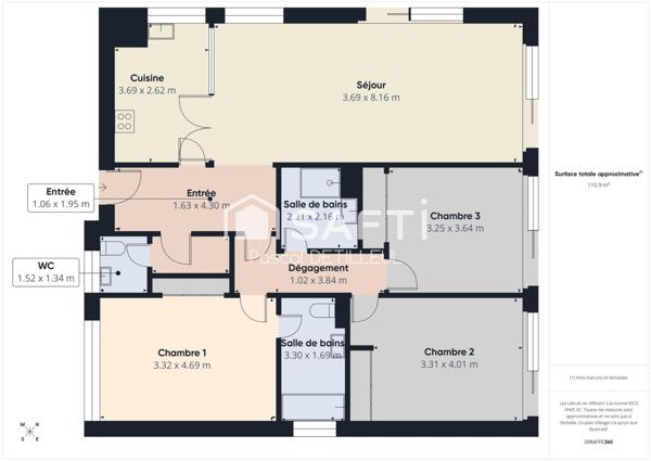 GARCHES - Buzenval appartement 5 pièces 109m2 - Dernier étage