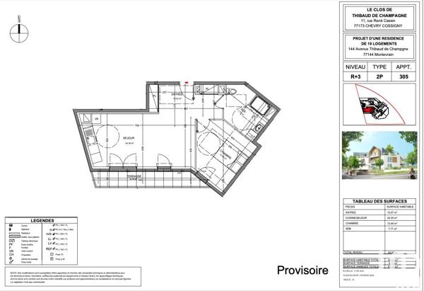 Appartement à vendre 2 pièces 54 m² Montévrain