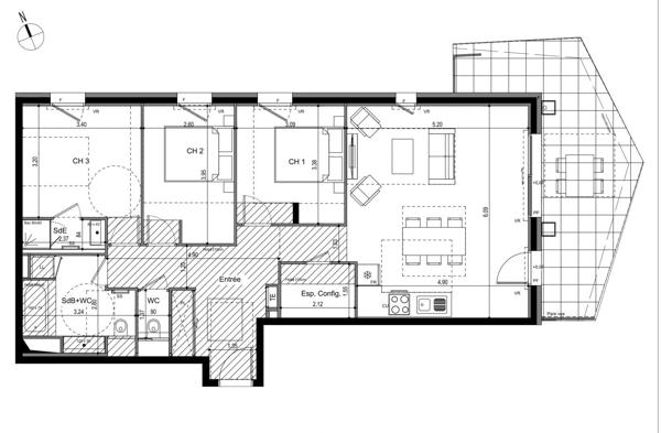 Appartement à vendre 4 pièces 92 m² Ville-la-Grand