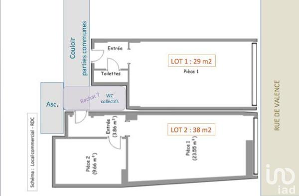 Bureaux à vendre 66 m² Paris 5