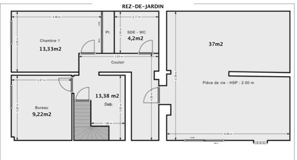 Maison indépendante lumineuse avec jardin, idéale pour habitation ou profession libérale, à deux pas des transports et commodités
