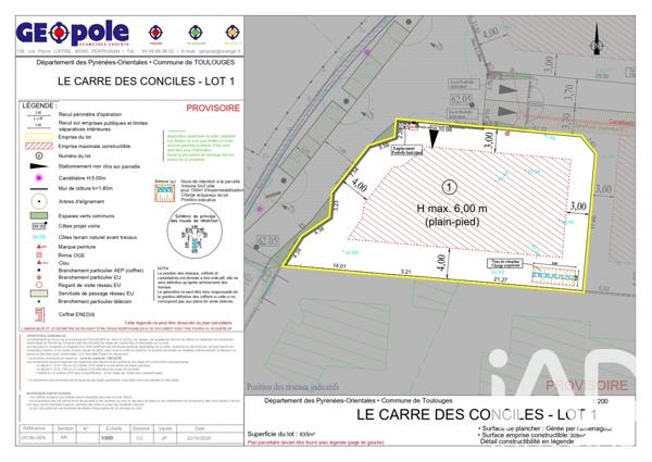 Terrain à vendre 635 m² Toulouges