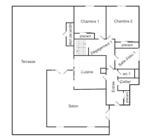 Grand appartement en duplex inversé avec Terrasse