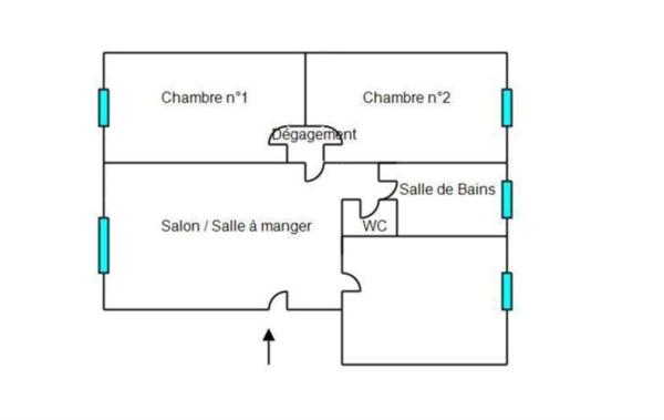 Vente Appartement P3 T3 62 - 62 m²  1er étage  Calme Perpignan   