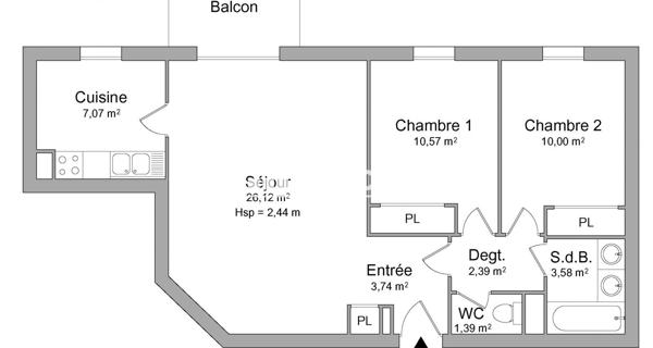Location Appartement 3 pièces 64.86 m² - Avignon 84000