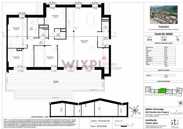 MAGNIFIQUE ROOFTOP T5 152m2 TERRASSE 72m2 , Aime la plagne MAGNIFIQUE ROOFTOP T5 152m2 TERRASSE 72m2 , Aime la plagne