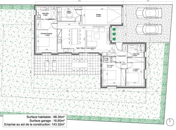 2 min Rochefort : Échillais Plain Pied Neuf de 100 m² - 3 chambres-Jardin-Garage