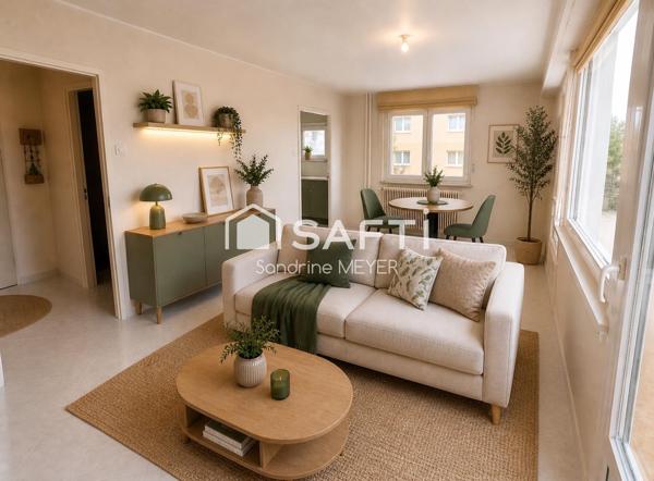 Appartement F1 32 m² avec balcon et cave