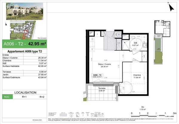 Appartement à vendre 2 pièces 43 m² Carpiquet