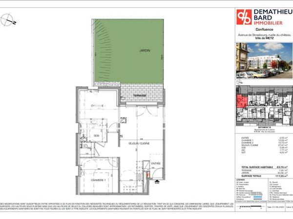 À vendre Appartement 3 pièces 64 m² - Metz 57070