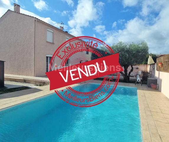 Maison trois faces de type 5 avec piscine traditionnelle et garage !