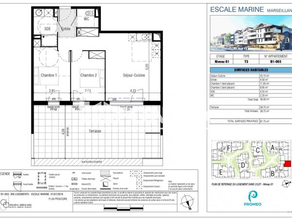 Location Appartement 3 pièces 58 m² - 4 RUE DE CORINTHE Marseillan 34340