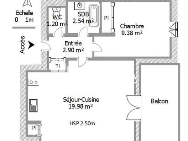 Location Appartement 2 pièces 36.4 m² - 2 ET 4 CHEMIN DU VIEUX CANAL Carcassonne 11000