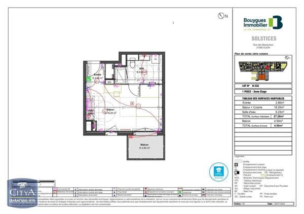 Appartement à louer 1 pièce 27.28m² Dijon (21000)