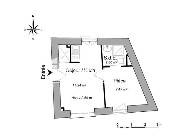 Location Appartement 2 pièces 24.31 m² - 3 RUE GRETRY Nimes 30000