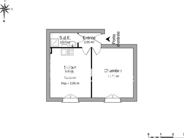 Location Appartement 2 pièces 31.93 m² - 18 RUE KLEBER Angers 49000