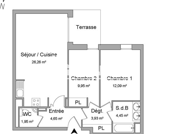 Location Appartement 3 pièces 63.28 m² - 49 RUE LOUISE MICHEL Bouguenais 44340