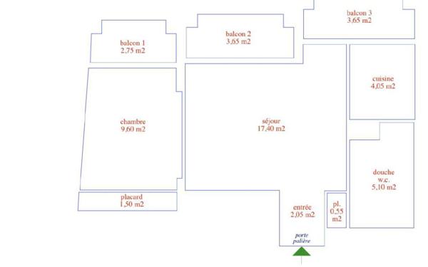 Appartement à vendre    2 pièces • 40,25 m2 Menton