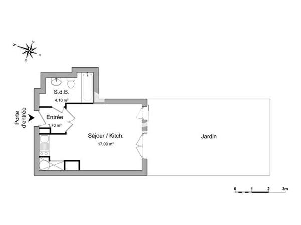 Location Studio 22.8 m² - 36 RUE PROSPER LEGOUTE Antony 92160