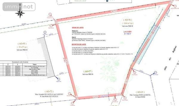 Terrain à Batir à vendre à Avrillé dans le Maine-et-Loire (49240), ref : 49014-1771