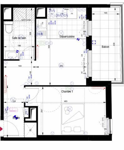 CLICHY 92 quartier des Bateliers, location meublée d'un appartement 2 pièces avec terrasse