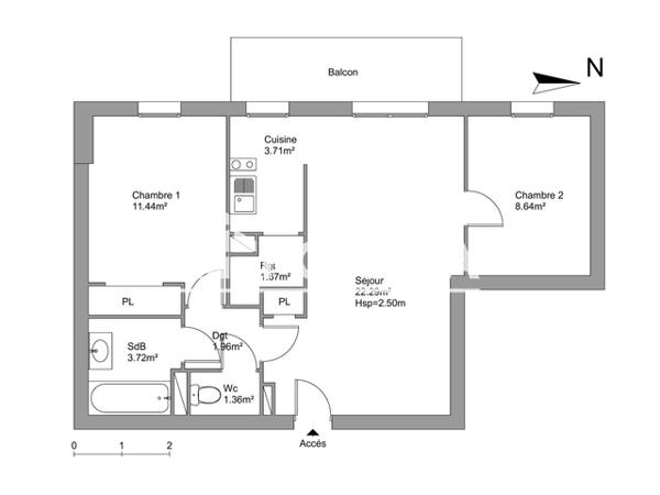 Location Appartement 3 pièces 54.79 m² - 26 RUE CHARLES LINDBERGH Limoges 87000