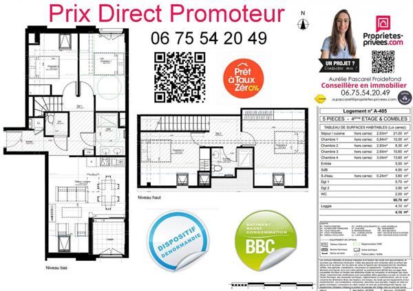 Appartement T5 de standing - Dernier étage avec ascenseur - Brive hyper centre