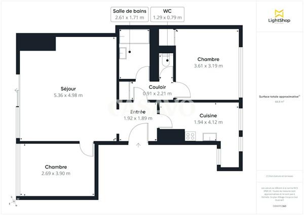 Vente Appartement 3 pièces de 70m² - 92380 Garches