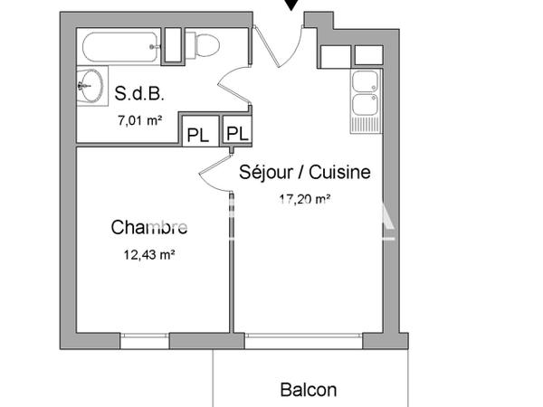 Location Appartement 2 pièces 36.64 m² - 78 RUE DU HARAS Toulon 83100