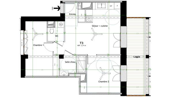 Appartement à vendre 3 pièces 60 m² Lyon 2