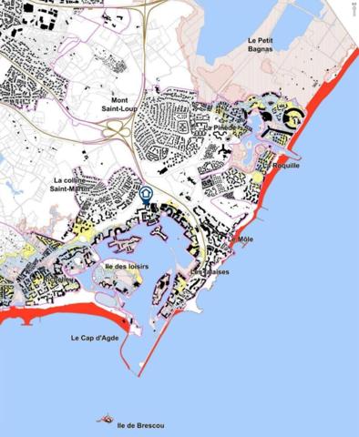 VIAGER LIBRE – CAP D’AGDE (34)– T2, BALCON AVEC VUE DÉGAGÉE JUSQU’AU PORT ET LA MER