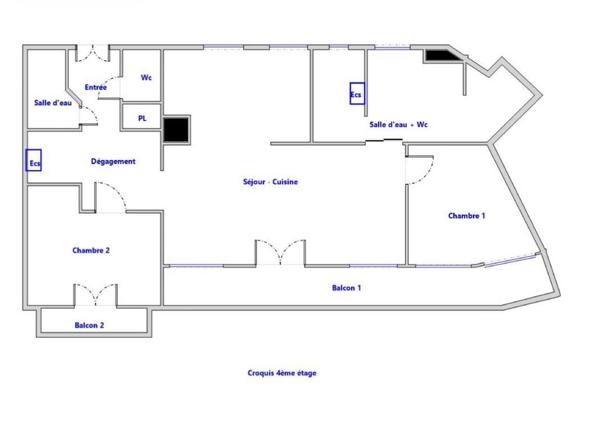 Rare...Appartement T3 vue Mer et en dernier étage...