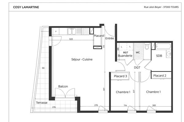 Appartement
         3 pièces
        - 80 m² 249 000 € *