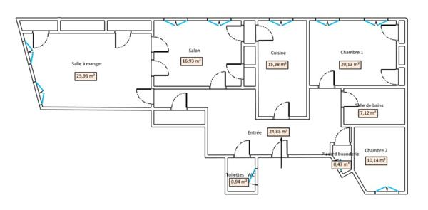 Appartement 5 pièces - 122 m²