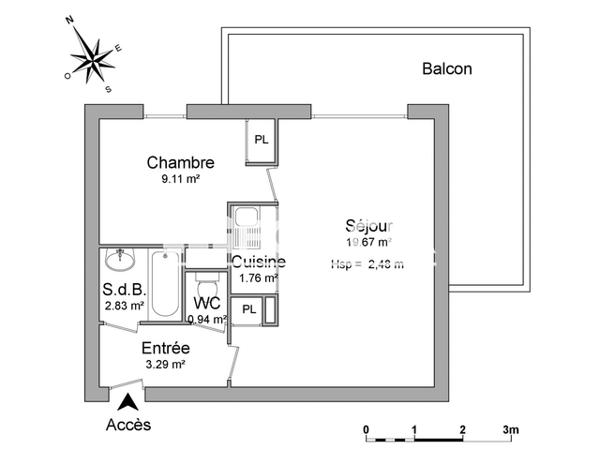 Location Appartement meublé 2 pièces 37.7 m² - 2 RUE DU COMTE EMMERY Metz 57070