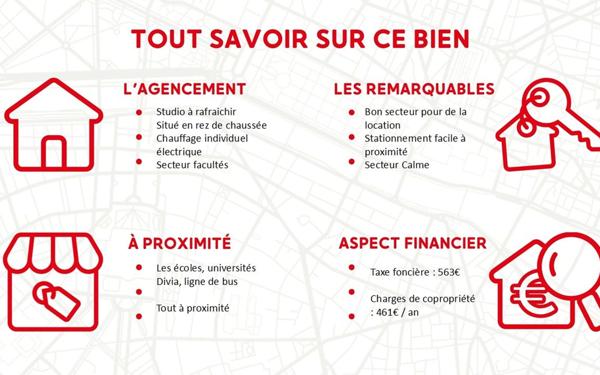 Appartement à vendre    1 pièce • 18,47 m2 Dijon