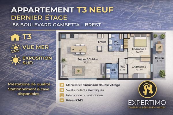 Brest (29200) Brest centre – Immeuble avec permis validé – Vue mer – Opération clé en main