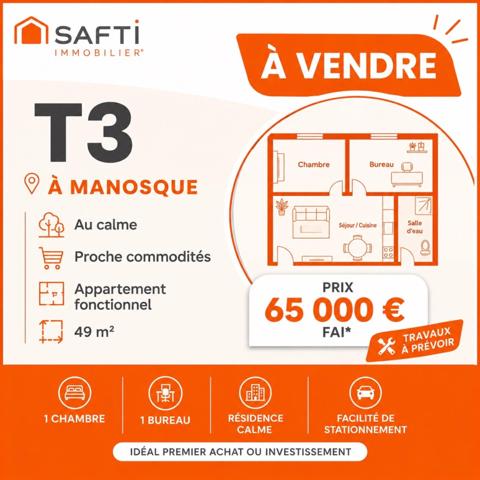 APPARTEMENT 3 PIECES 49M2 AU CALME