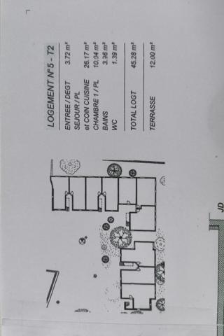 Appartement T2 de 45 m² avec terrasse et parking