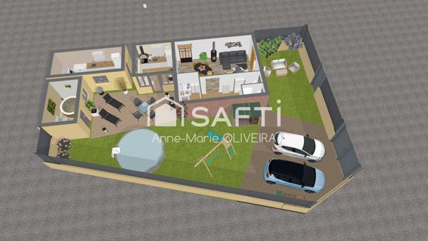 Maison de 5 pièces avec 3ch, jardin + dépendances, proche commodités et axes routiers