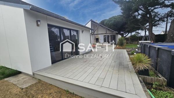 Plain-pied, exposition, plage à 200m, jardin clos.