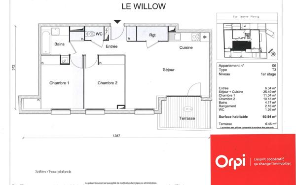 Appartement à vendre    3 pièces • 60,94 m2 Toulouse