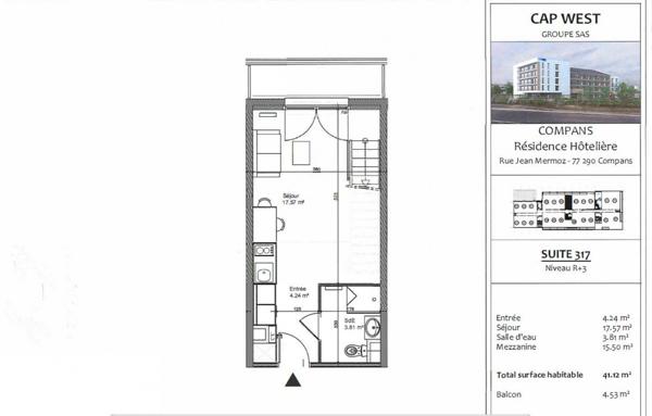 INVESTISSEMENT LOCATIF – Compans – Résidence d'Affaires Cap West - Compans - 7,61% de rentabilité